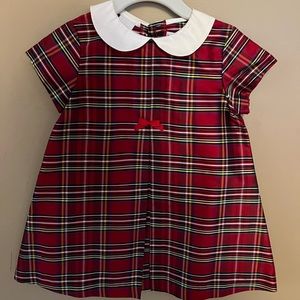 Silk Plaid Tartan Christmas Dress 2T